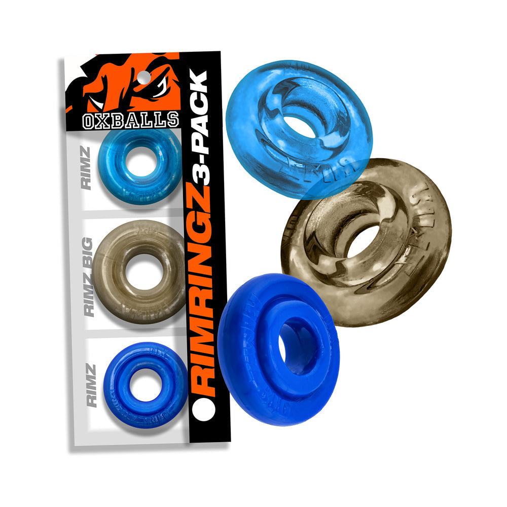 RIMRINGZ Multi-Size Cock Ring Set - Cool Blue